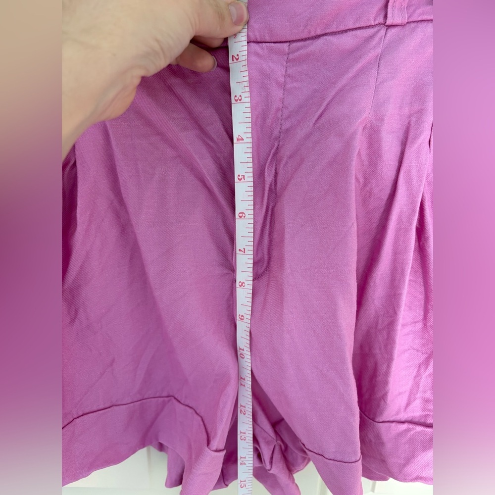 Anthropologie The Avery Pleated Trouser Shorts Cuffed Edition By Maeve Size 10 - Picture 8 of 8
